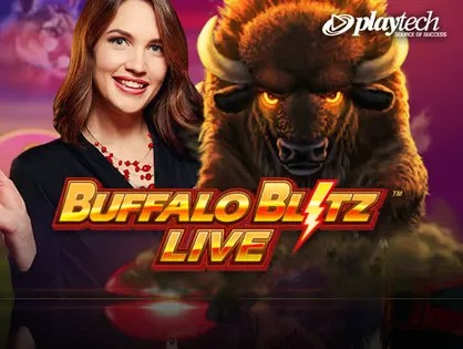 Buffalo Blitz Live Slots online game logo by Playtech on zumospin-casinonl.com